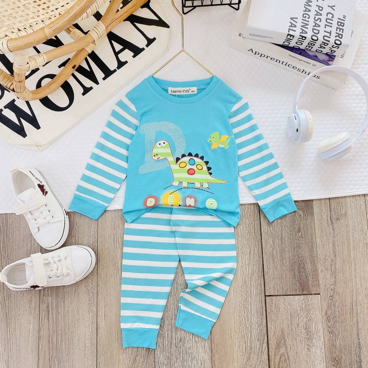 [25] Stripey Colourblock Pajamas Set (80~120)_5