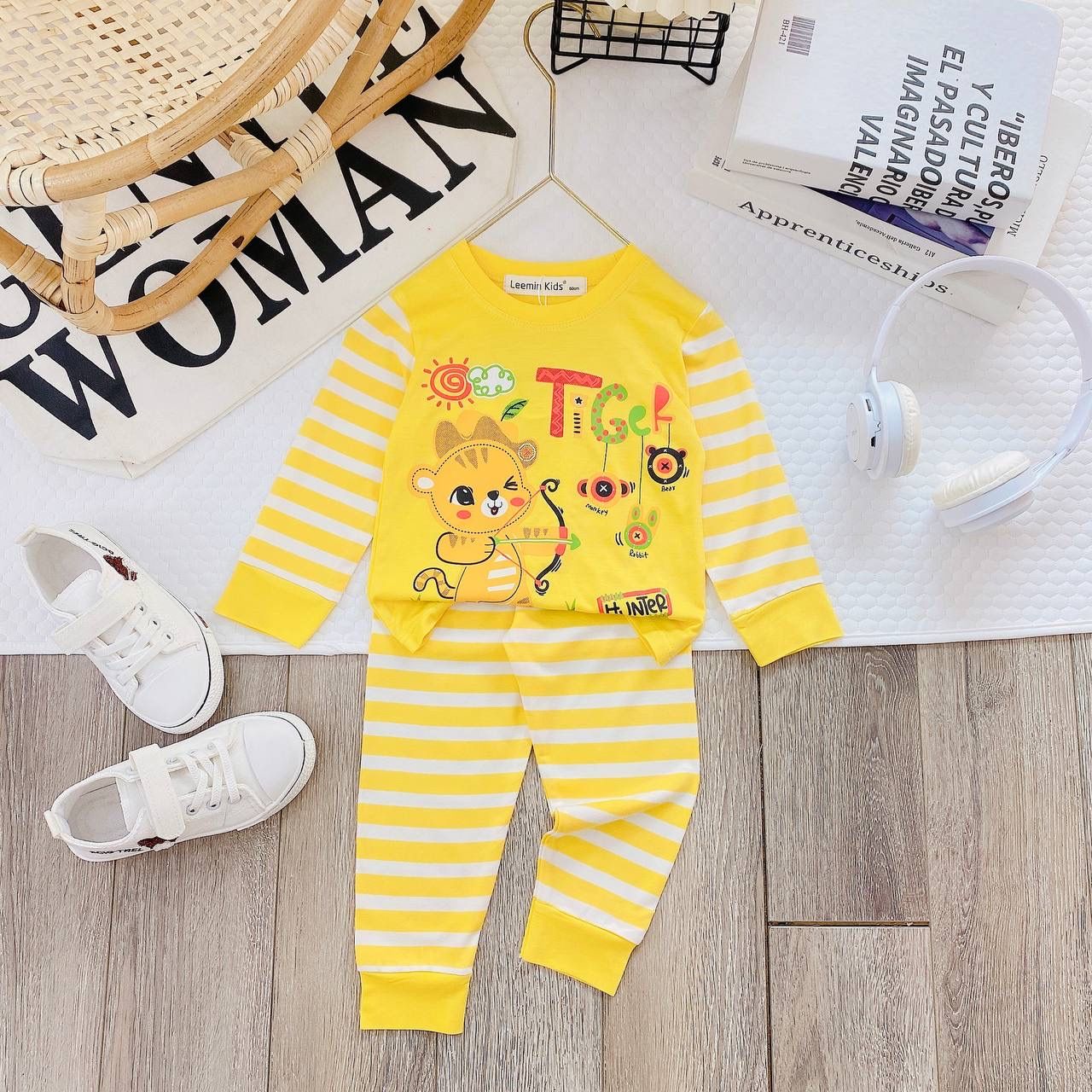 [25] Stripey Colourblock Pajamas Set (80~120)_6