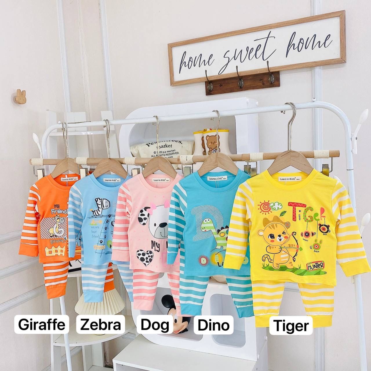 [25] Stripey Colourblock Pajamas Set (80~120)_1