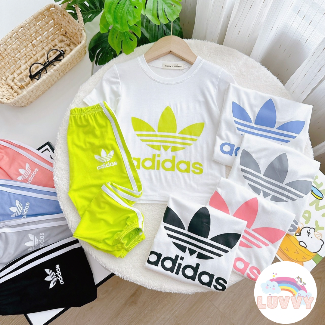 [32] Adidas Short Sleeve Long Pants Set (90~150)_2