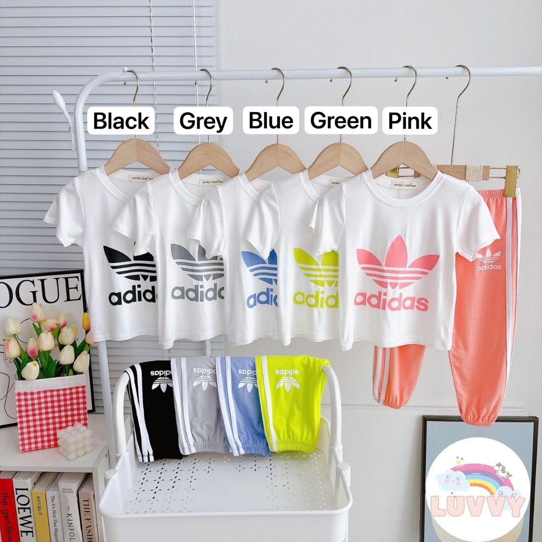 [32] Adidas Short Sleeve Long Pants Set (90~150)_1