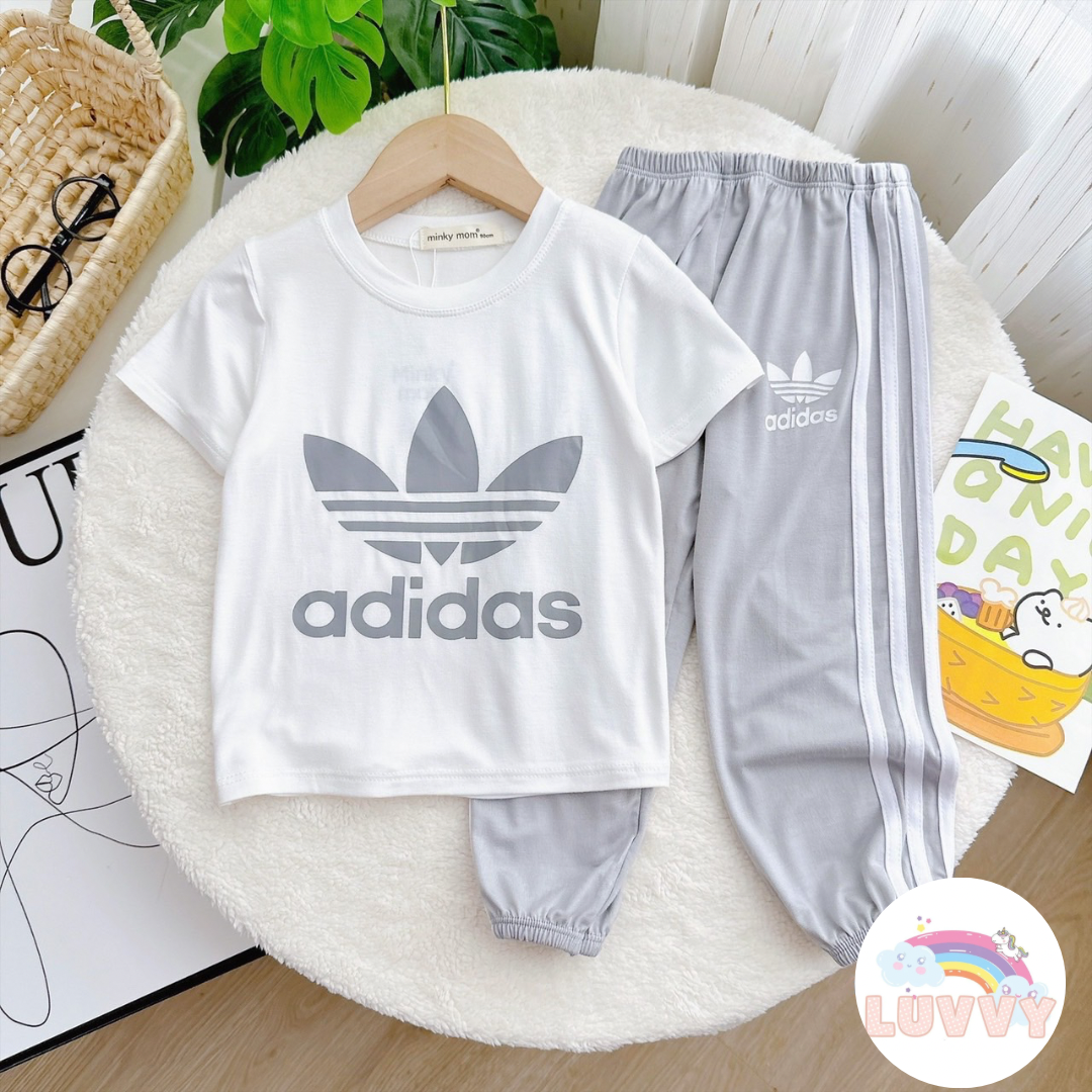 [32] Adidas Short Sleeve Long Pants Set (90~150)_7