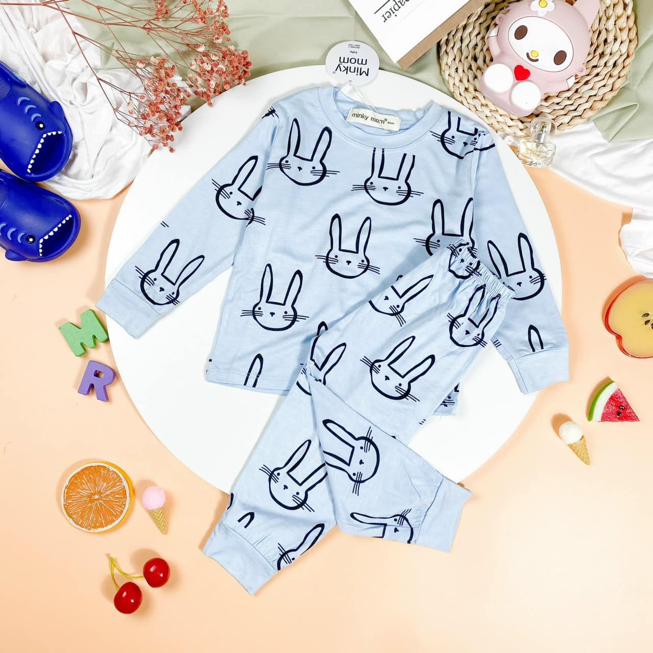 [002] Bunny Outline Pajamas Set (80~120)_2