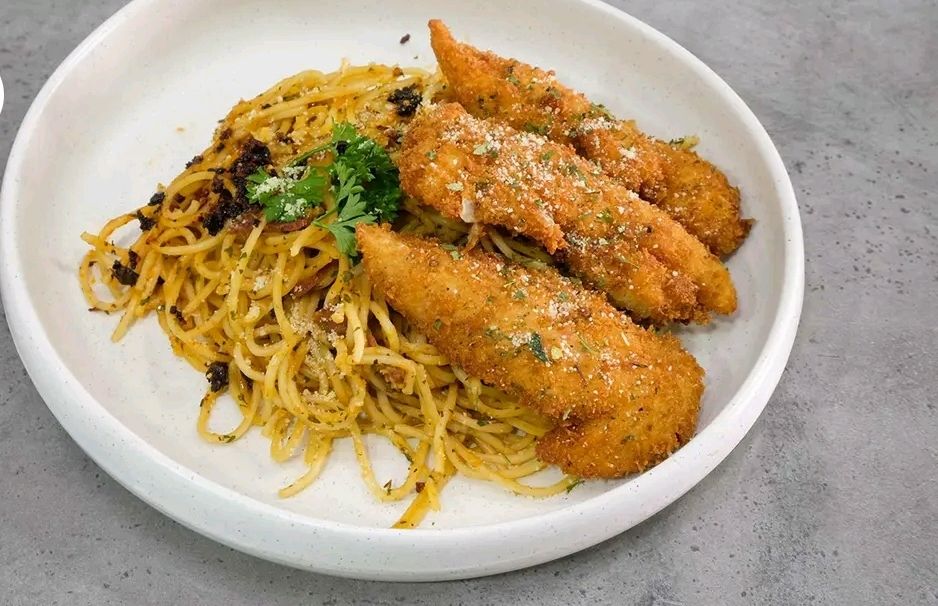 mala chicken tender spaghetti _0