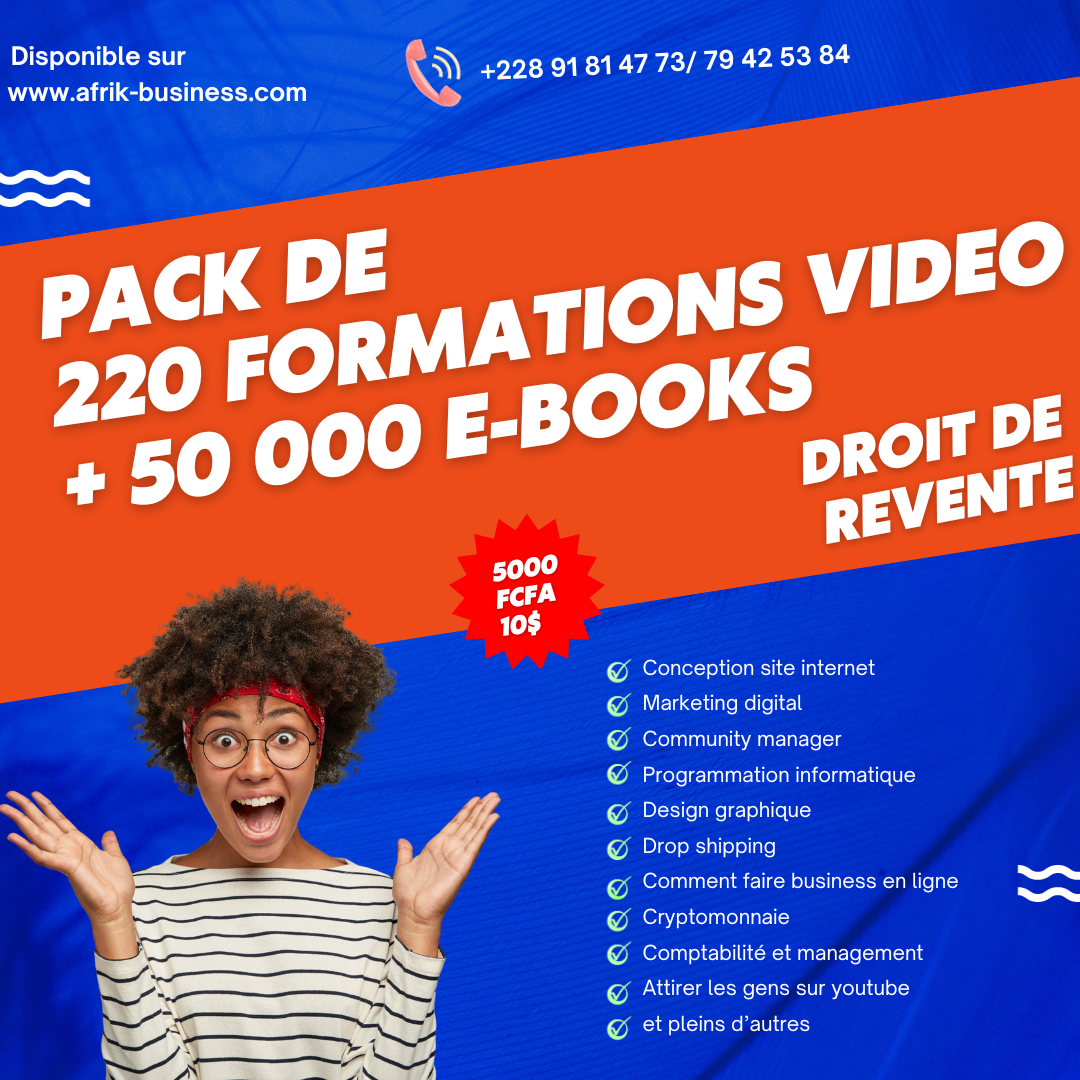 PACK DE 220 FORMATIONS VIDEOS ET 50 000 E-BOOKS_0