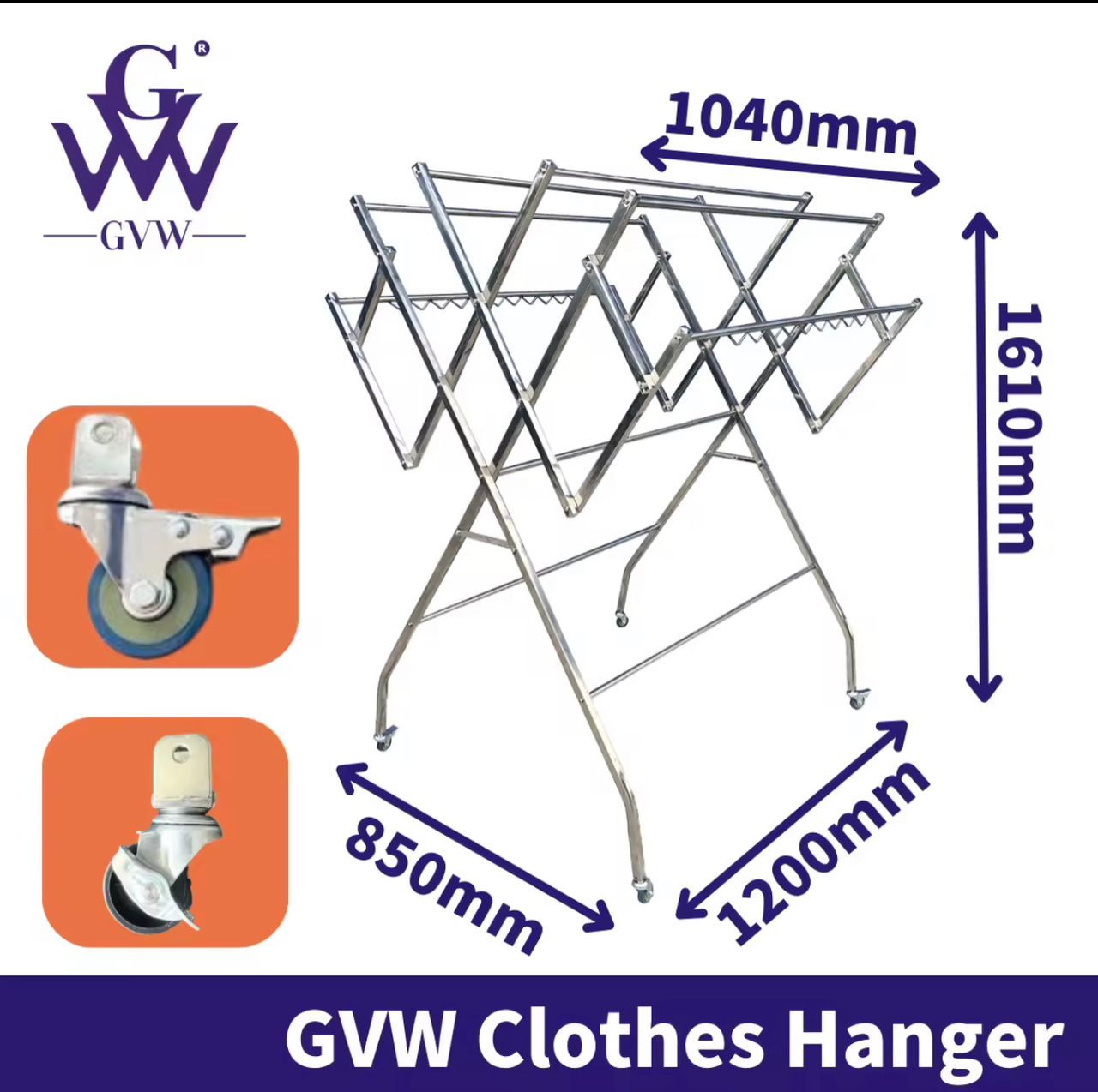 3M-A003 GVW 9112 High Quality Stainless Steel Outdoor Foldable Cloth Hanger_0