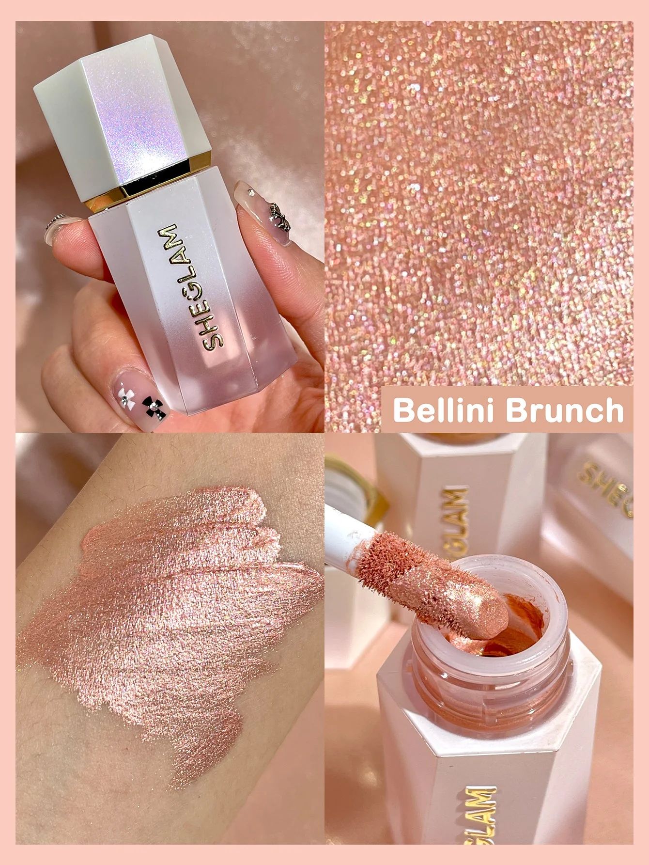 SHEGLAM Glow Bloom Liquid Highlighter - Bellini Brunch_3