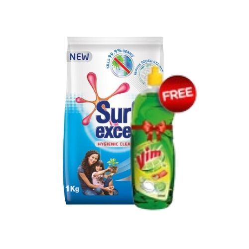 Surf Excel Hygiene Clean 1Kg+Free Vim Liq 450Ml_0