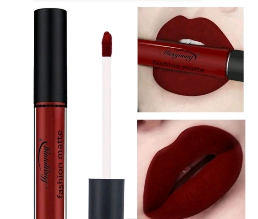 Burgundy matte finish lipstick_0