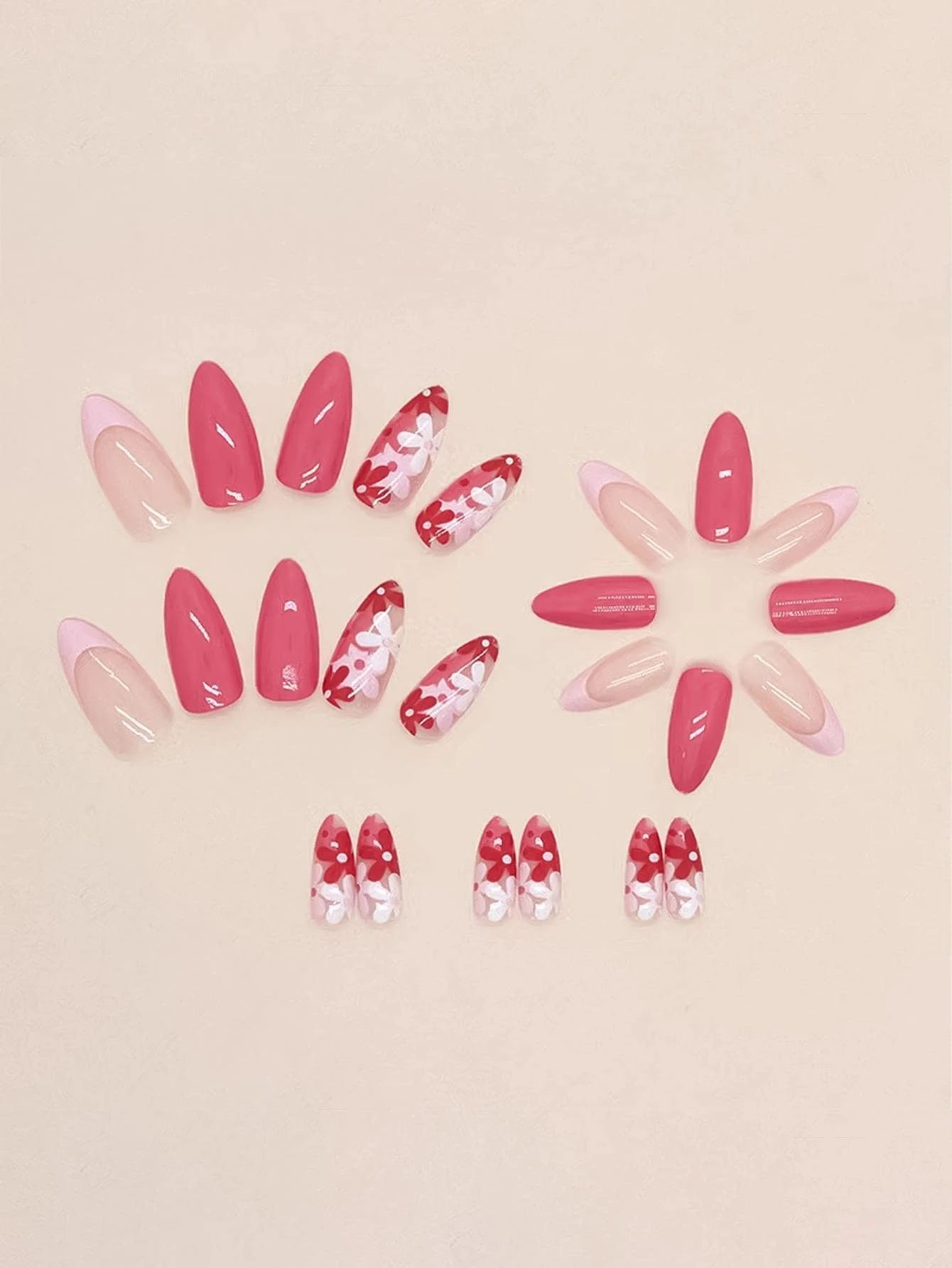 24pcs Almond Fingernails with Nail File & Tape_2