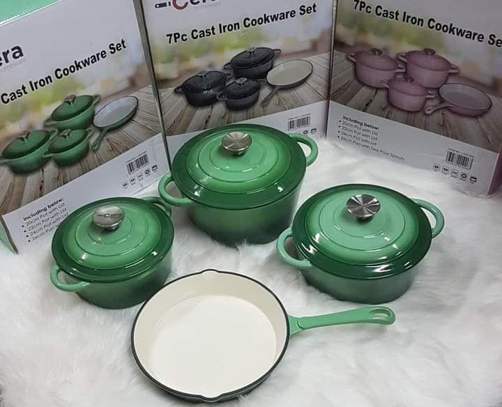 7 Piece Cookware set- Cera (Green)_0