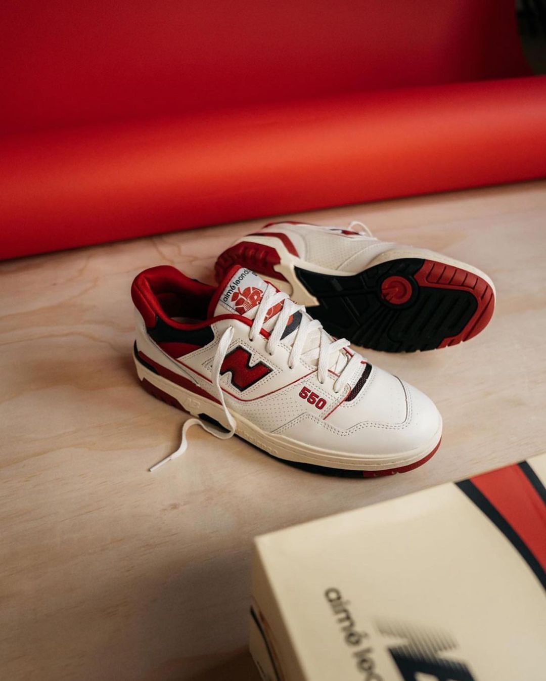 New Balance 550 in "White Red,"_0