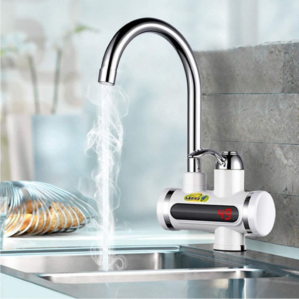 جهاز تسخين المياه مع حنفية بأنبوب مرن قابل للدوران 360° Instant Electric Heating Water Faucet Flexible Rotatable with LCD Display_0