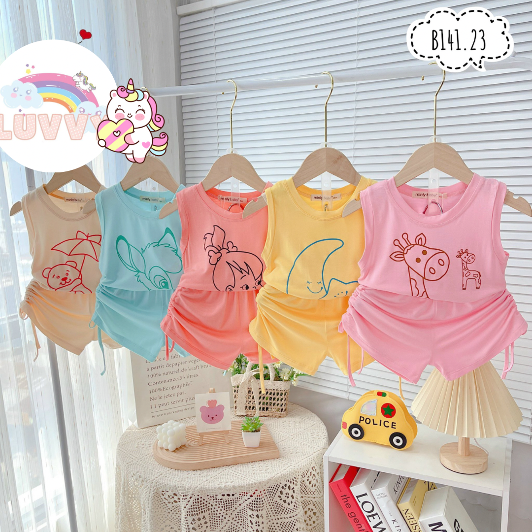 [54] Pastel Sleeveless Side Scrunch Bottom (80~120)_0