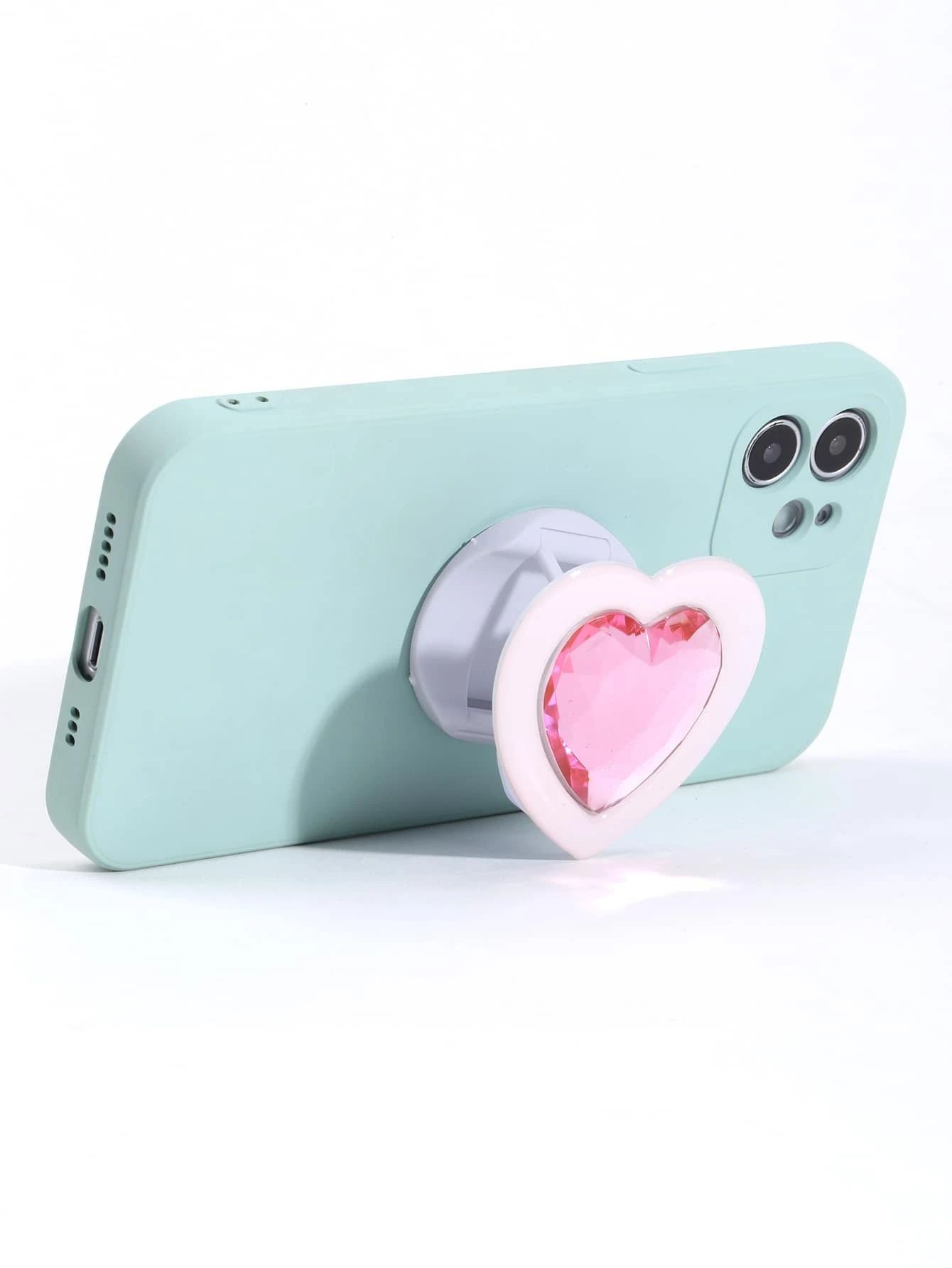 Plastic Heart Shaped Phone Stand-out Grip_2