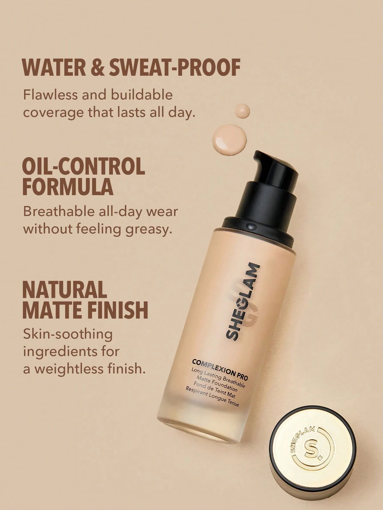 SHEGLAM Complexion Pro Long Lasting Breathable Matte Foundation - Fair_7