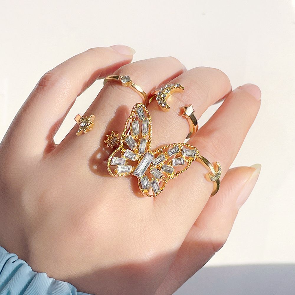 5 Pcs Butterfly Finger Ring_0