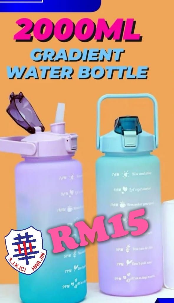 3M-A012 2L Water Bottle With Straw botol _0