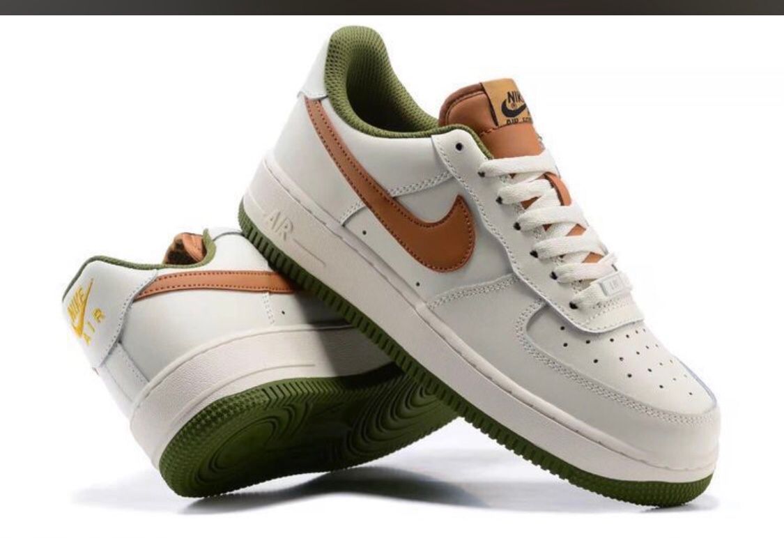 NIKE AIRFORCE1 LOW - WHITE/brown _0