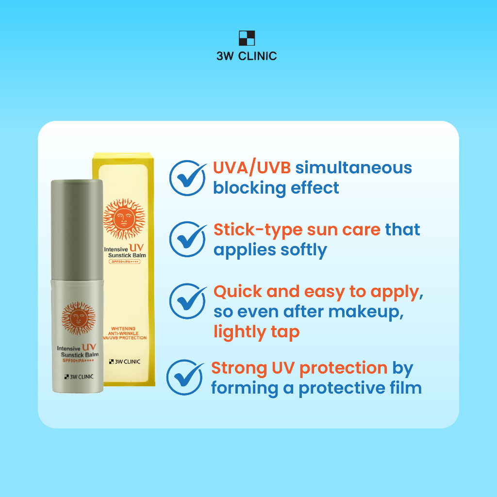 3W Clinic Intensive UV Sunstick Balm SPF50+ PA+++ 10g_1