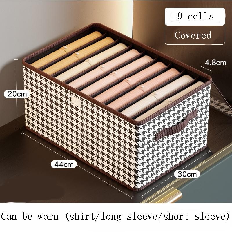 9 Compartment Divided Wardrobe Clothes Organizer_2