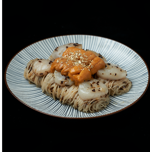 Chilled Truffle Somen w/ Hokkaido Seasonal Uni & Raw Hokkaido Scallops_0