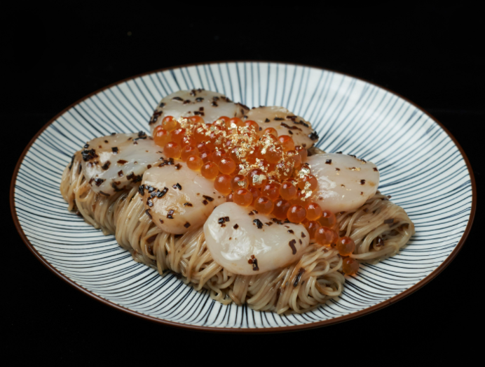 Chilled Truffle Somen w/ Salmon Ikura & Raw Hokkaido Scallops_0