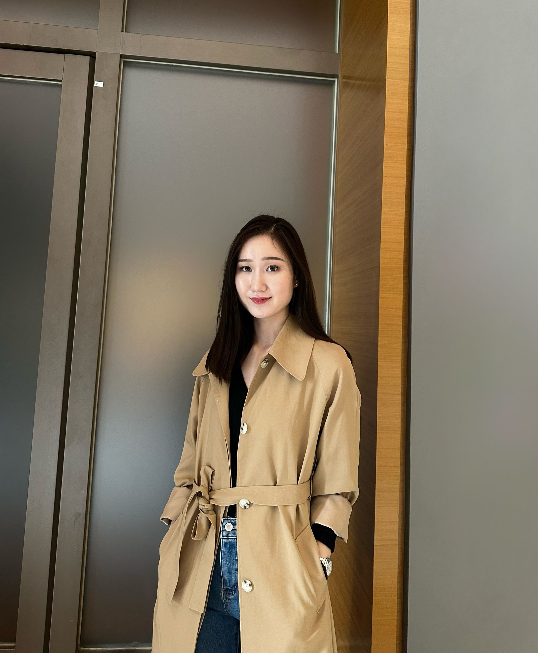 Longline trench coat (KHAKI)_1