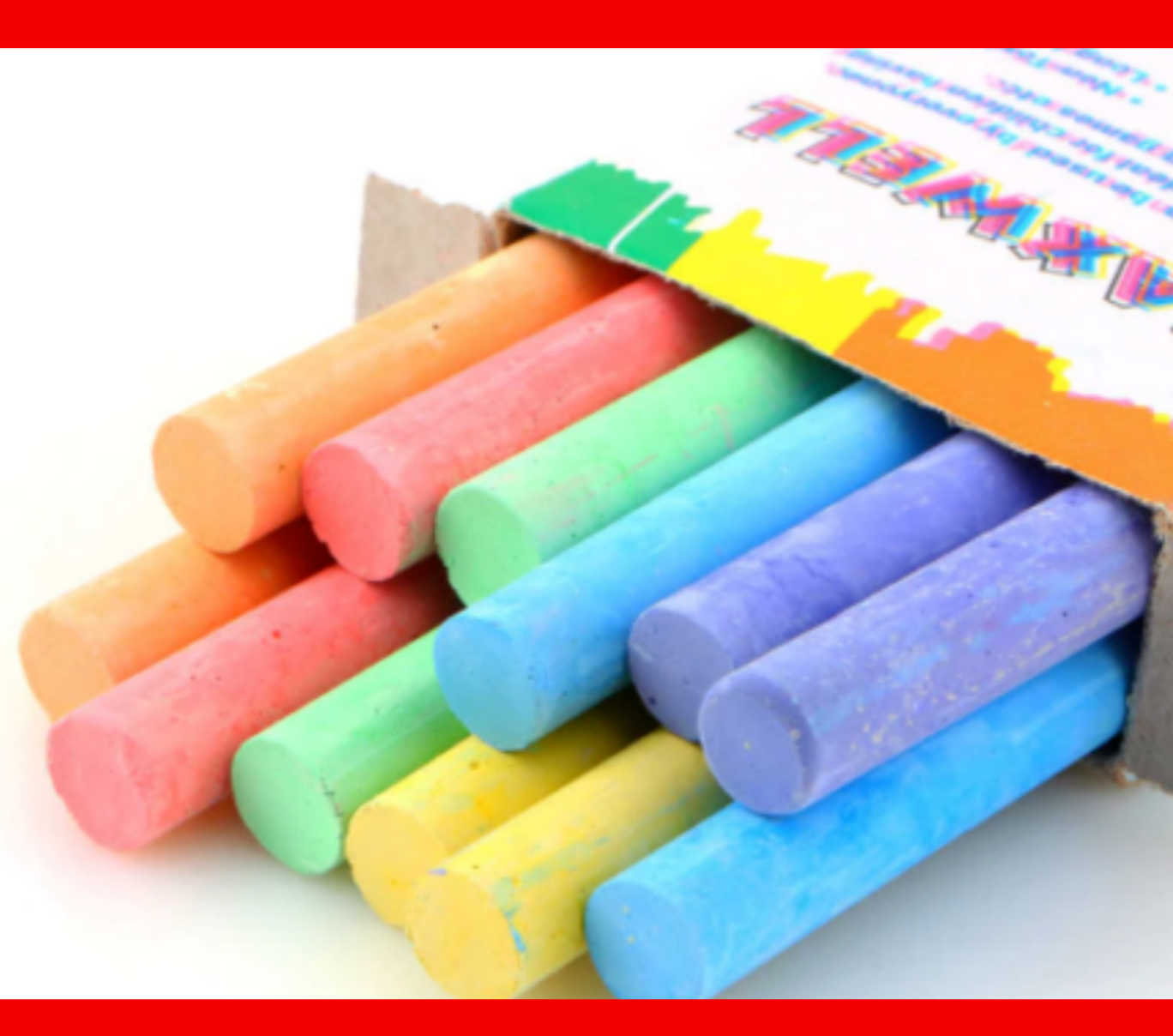 Chalk 12 Sticks - Assorted - Blackboard Playground Pub Art Craft Kids School Multi-coloured Chalks Kids Chalks_0