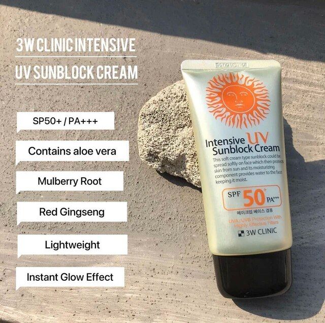 3W Clinic – Intensive UV Sunblock Cream SPF 50 PA+++_1