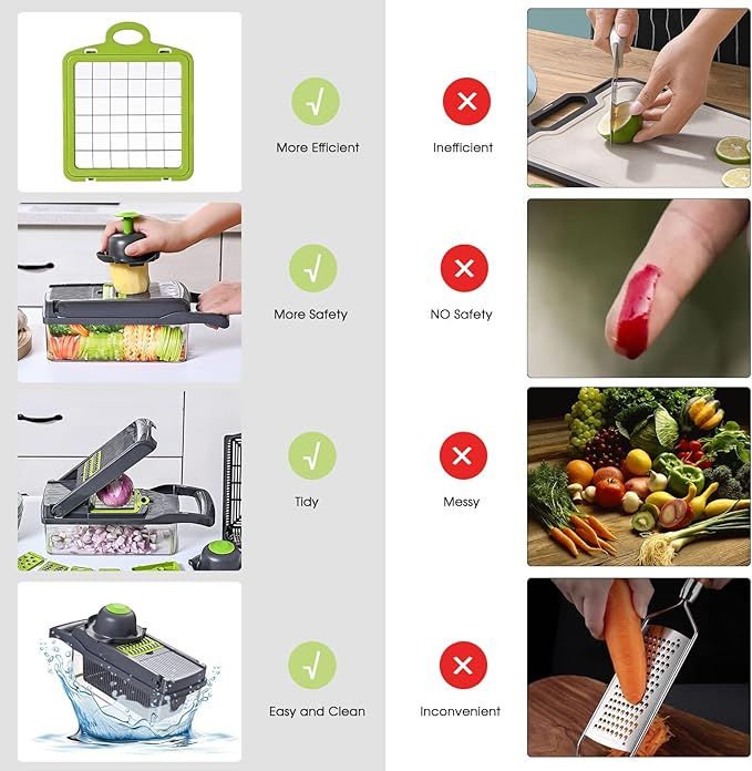 16 in 1 Multi Functional Vegetable Chopper Slicer with Spice Chopper Set 7 Blades Veggie Dicer Onion Fruit Cutter_1