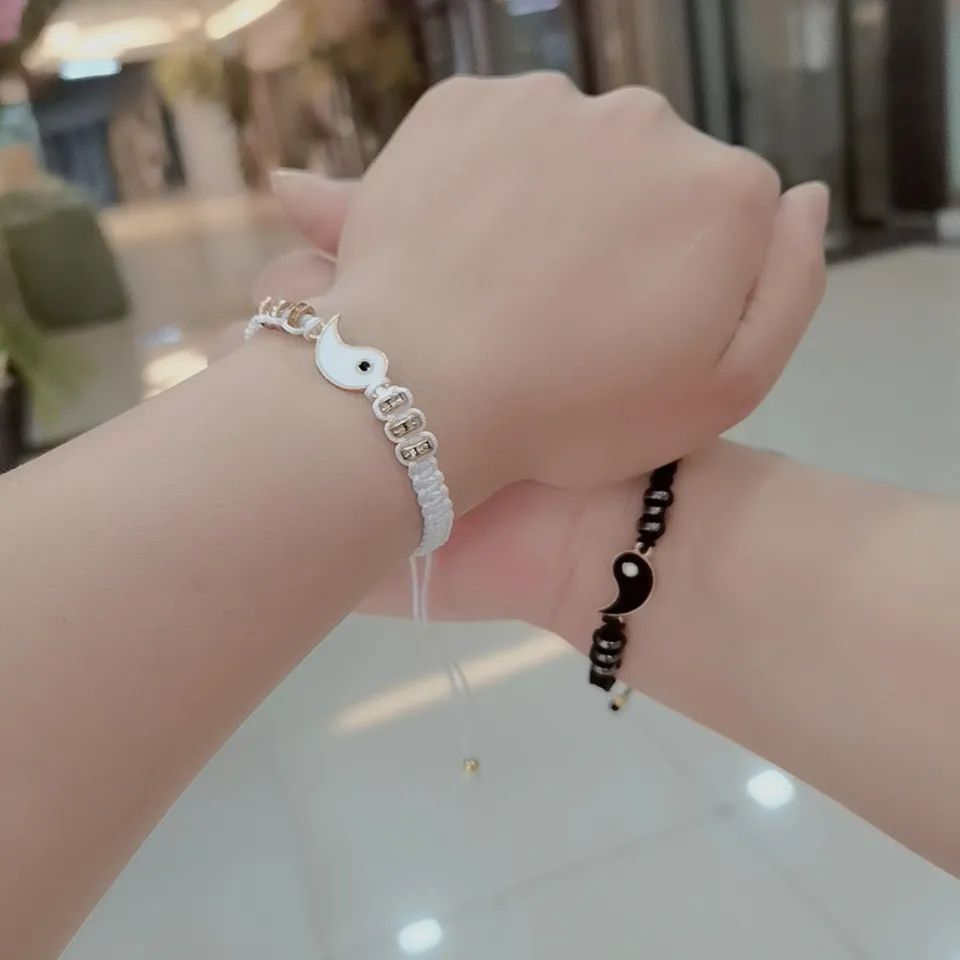 Tai Chi Yin Yang Couple Bracelet for Lover Handmade Woven Baided Rope Adjustable Bracelets Bff Friendship Bangles Jewelry Gift_3