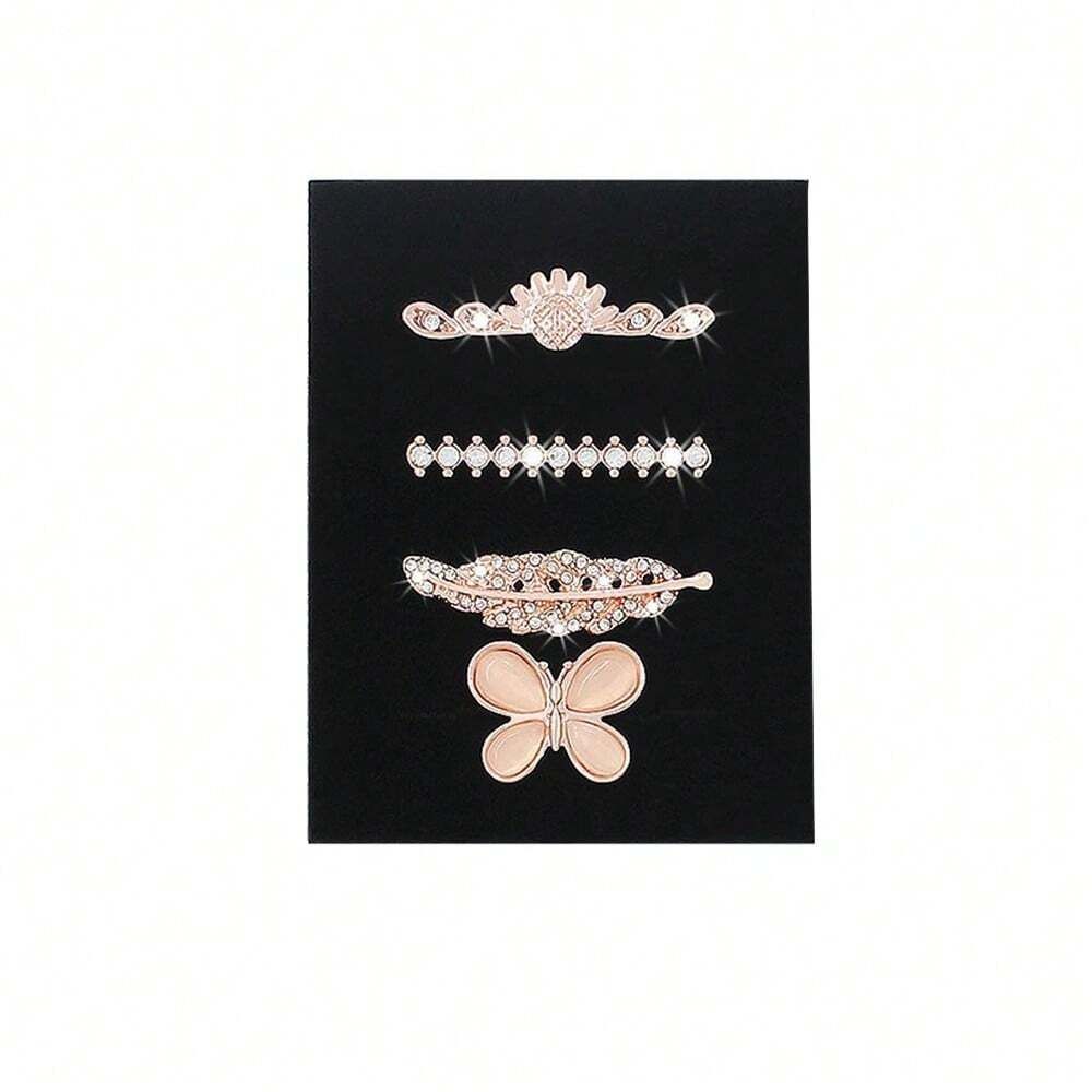 4pcs Watch Rhinestone Band Charm - Rose Gold_2