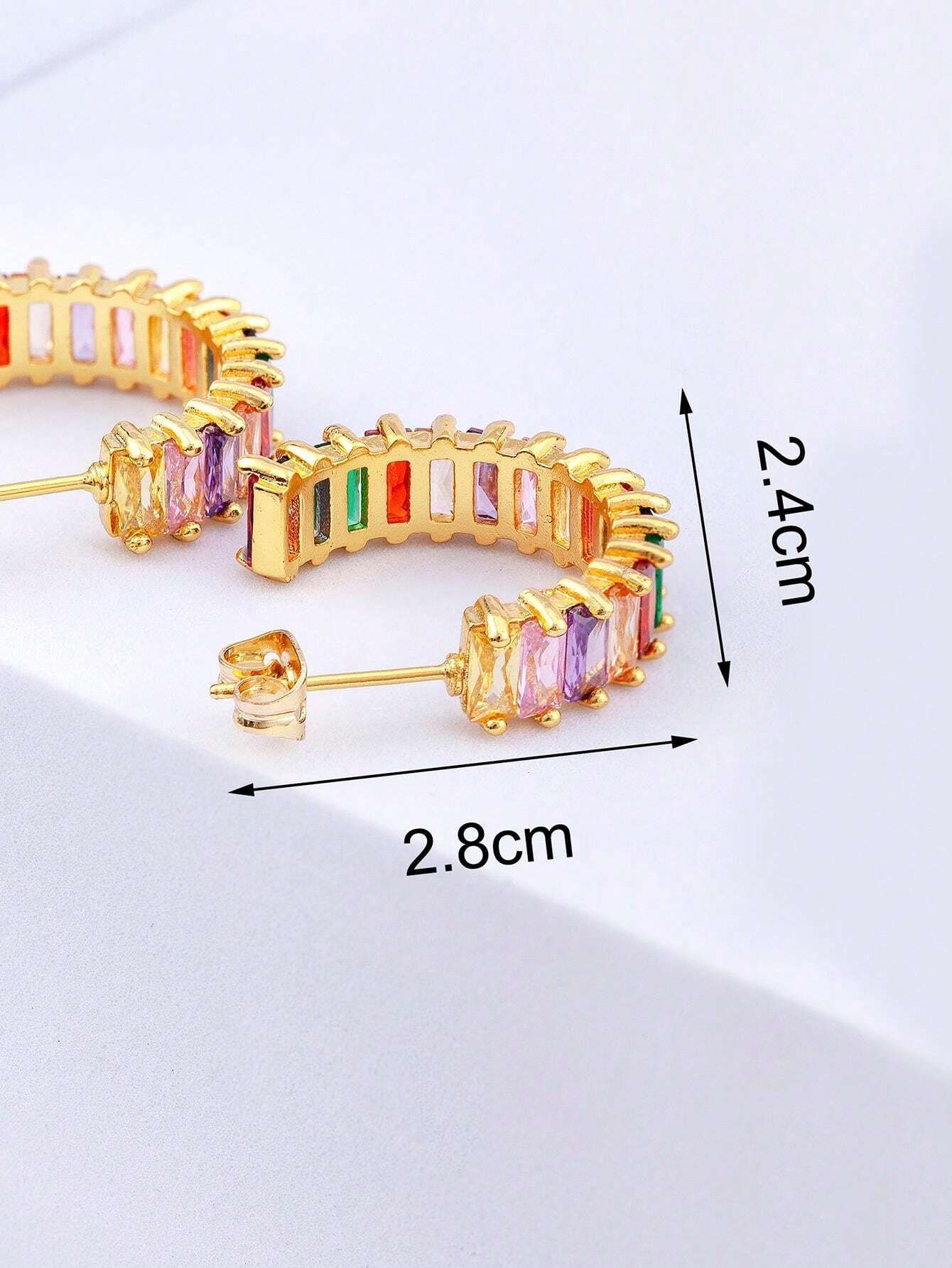 18k Gold Plated Copper Material Cubic Zirconia Accessories Set_6