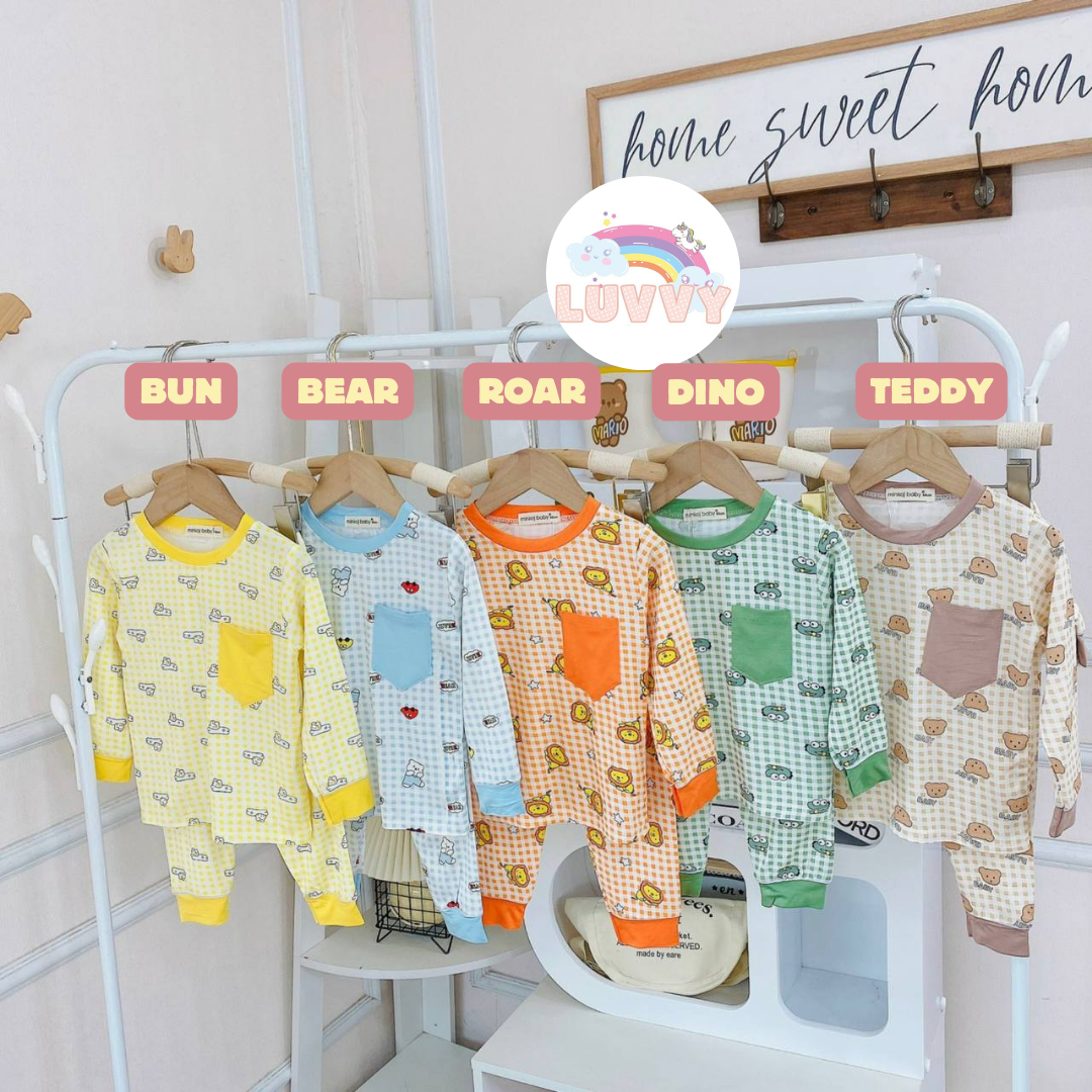 [80] Gingham PJs Set (80~170)_1