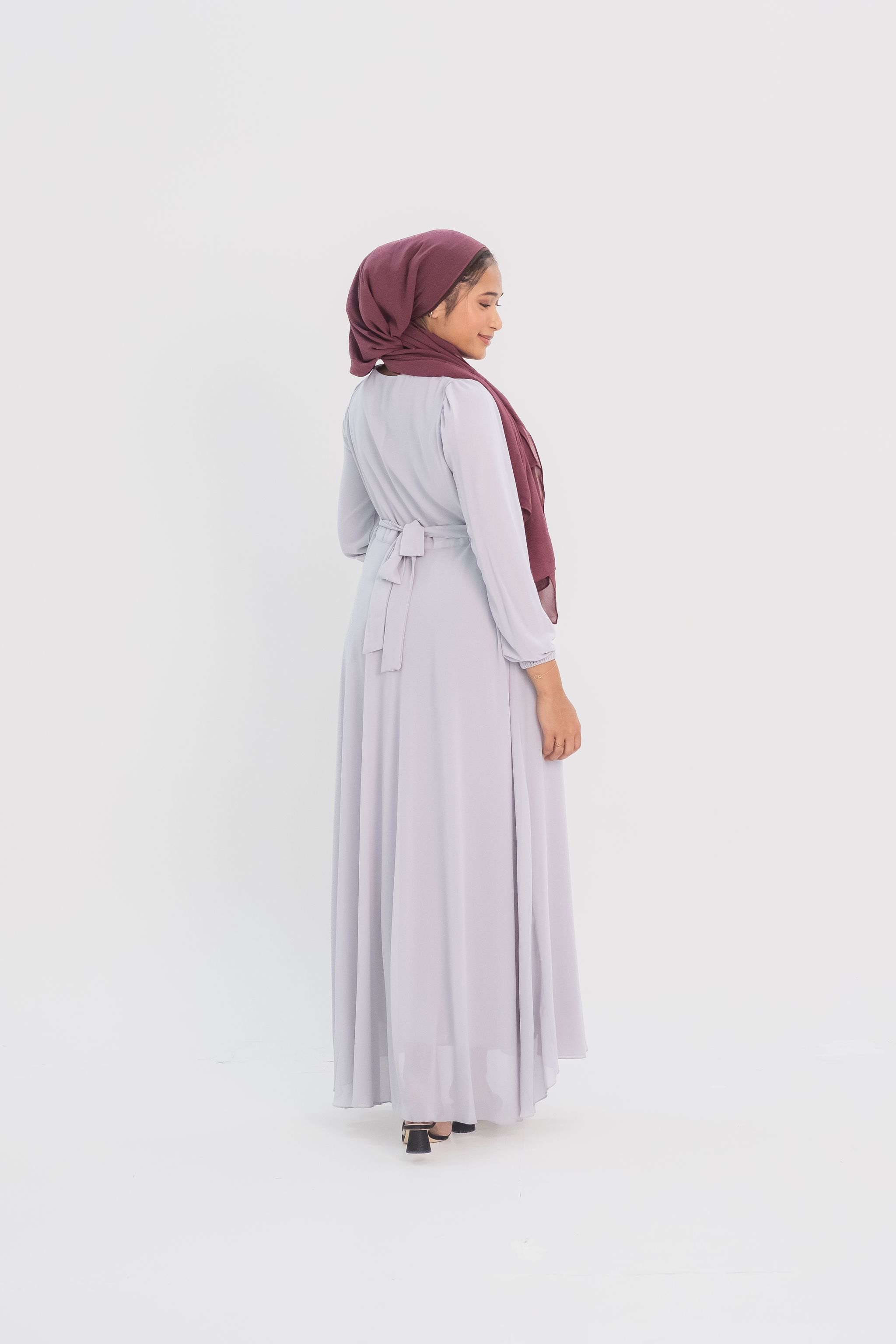 Chiffon Dress in Grey_2