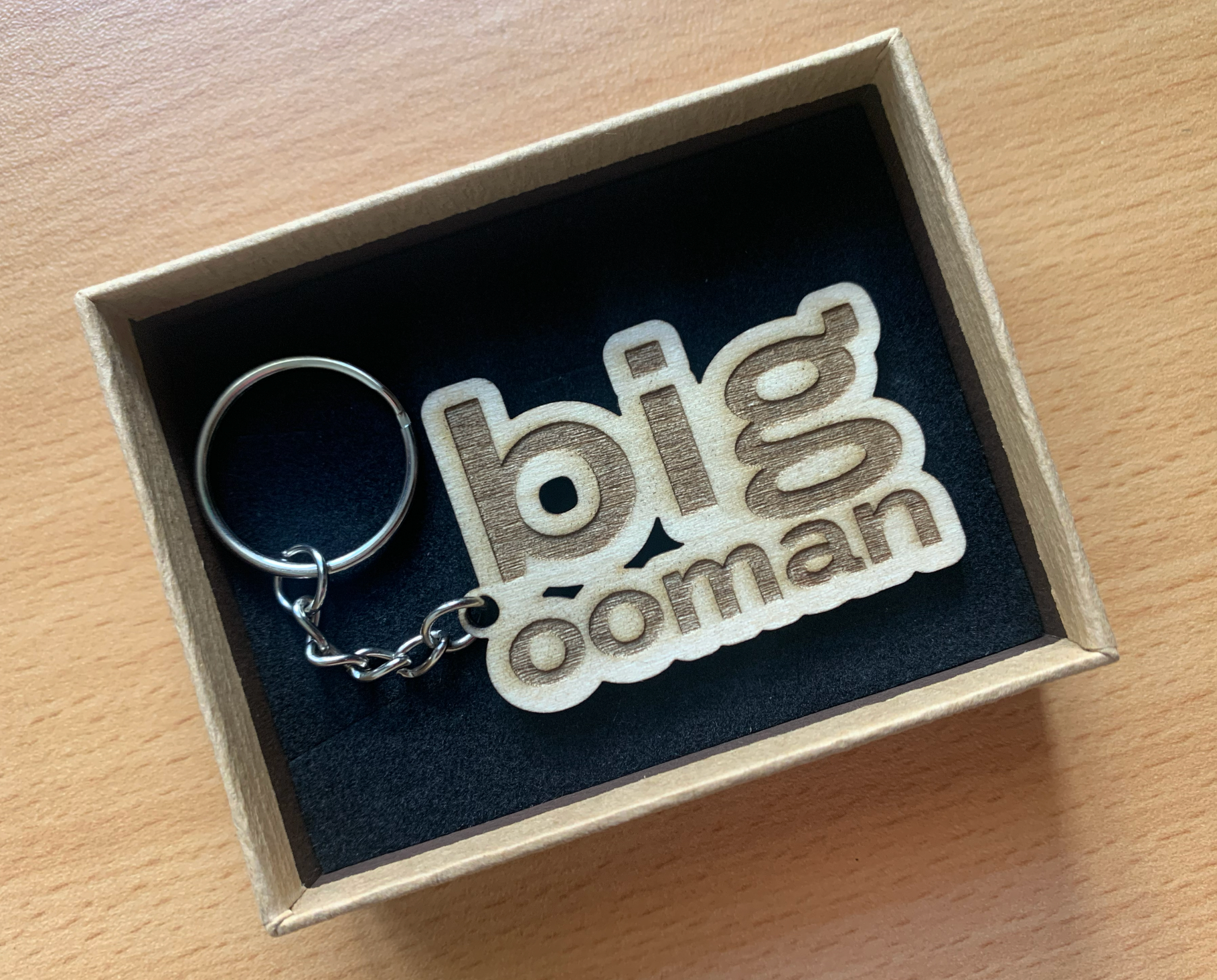 Big Ooman Keyring (Wood)_0