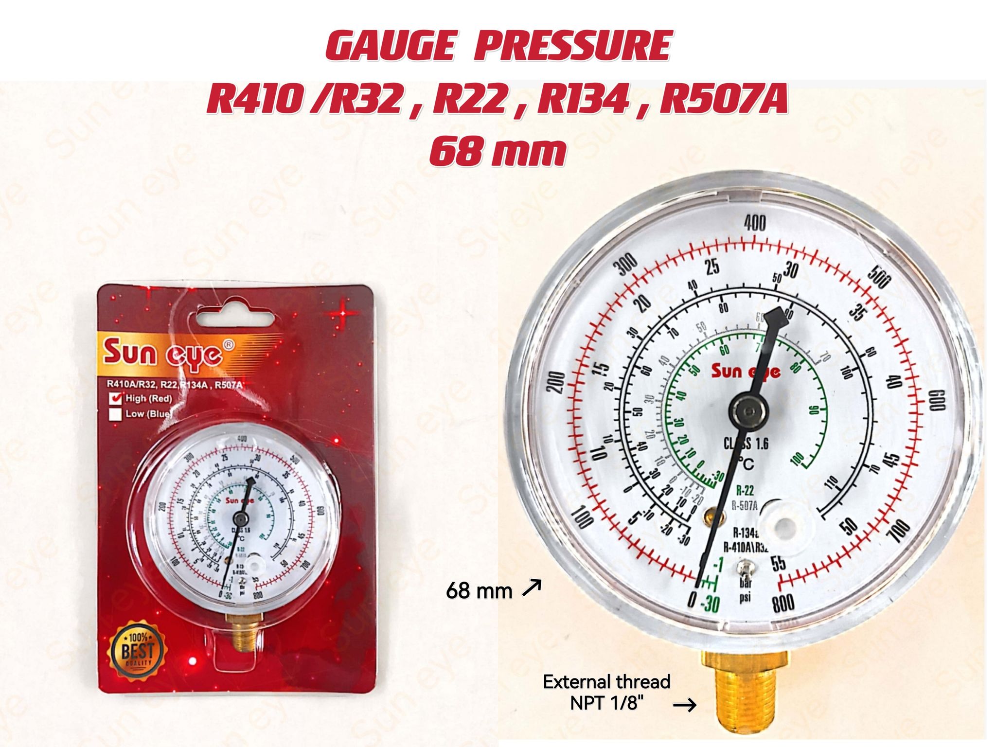 GAUGE PRESSURE 68MM R410(RED)-S.EYE_0