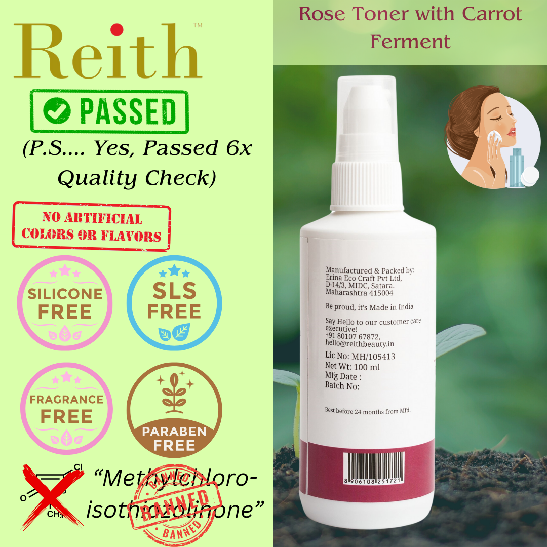 Reith Tone Rich Rose Toner with Carrot Ferment |Neem, Aloe vera, Glycolipid | Organic, Vegan, Natural | 100ml_2