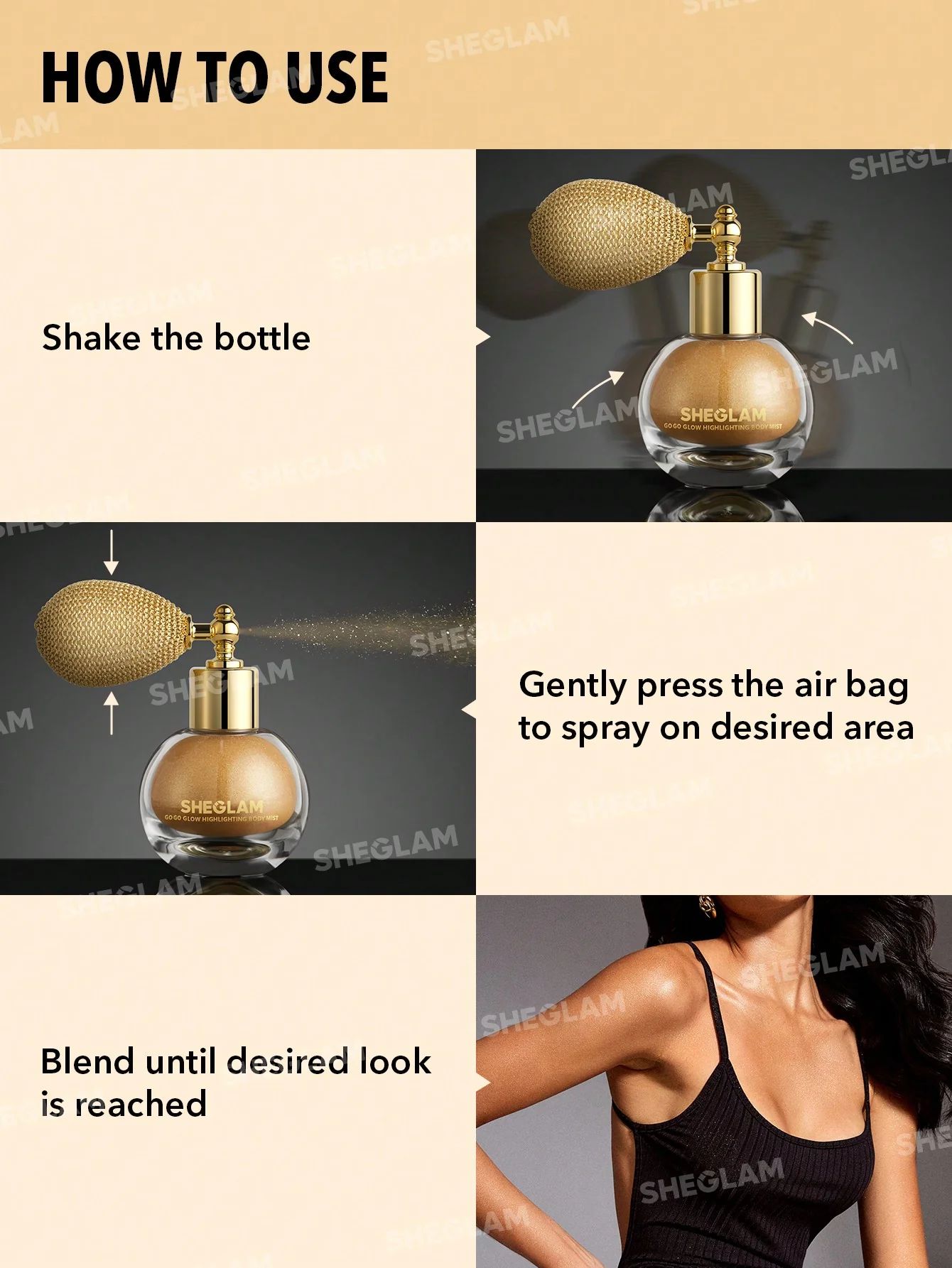 SHEGLAM Go Go Glow Highlighting Body Mist - Gold_3