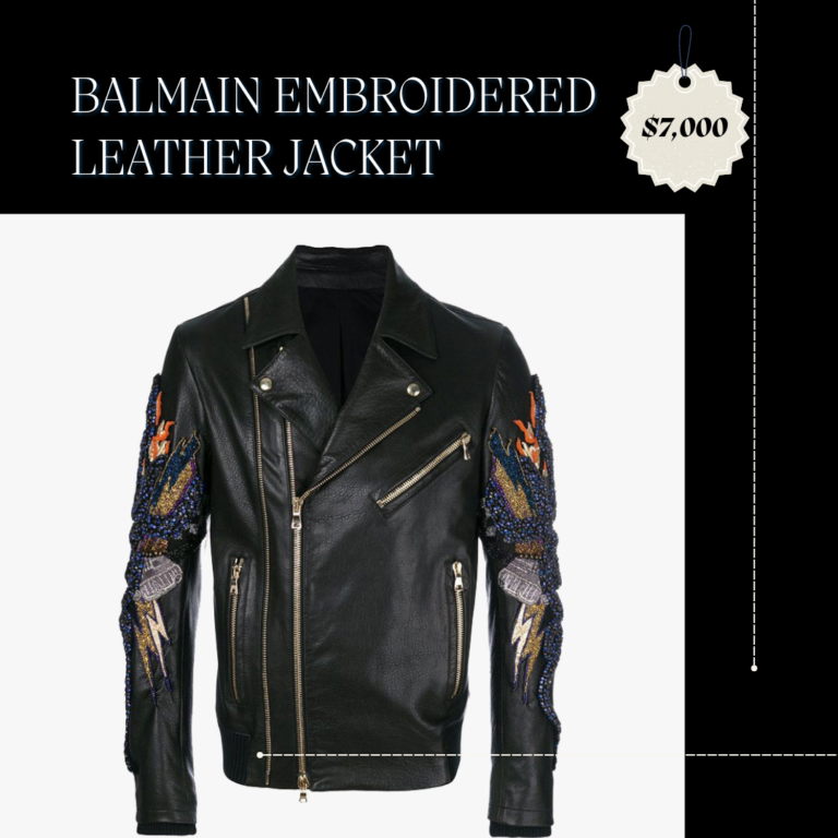 DADA' Balmain Embroidered Leather Jacket_0