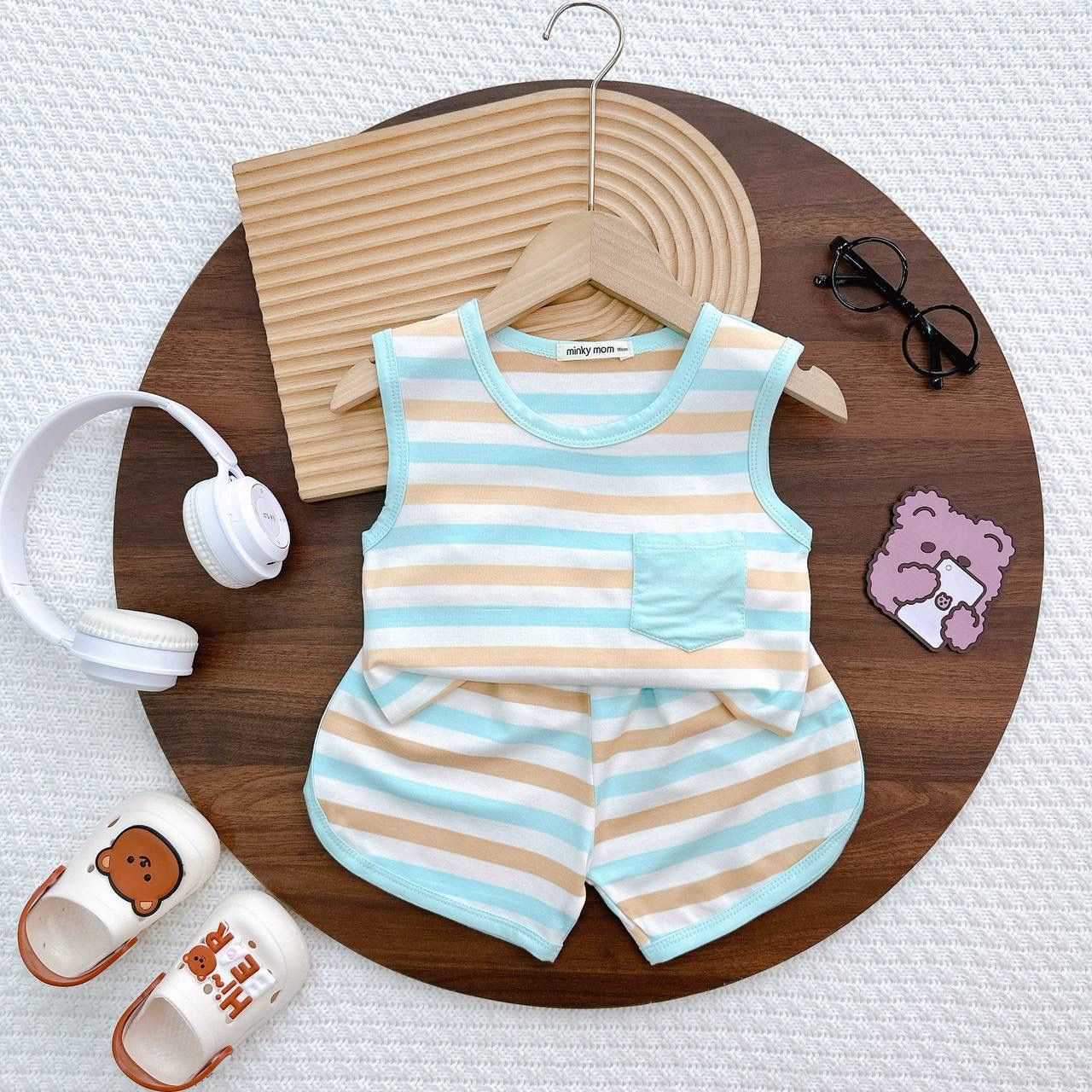 [68] Stripy Sleeveless Play Set (80~120)_5