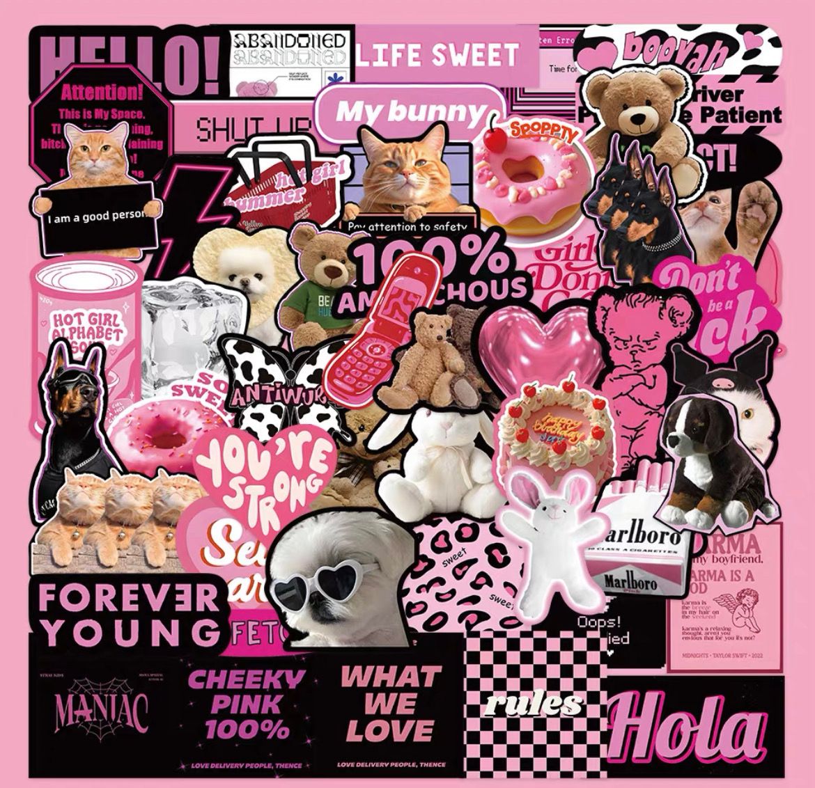 Pink x Black stickers_0