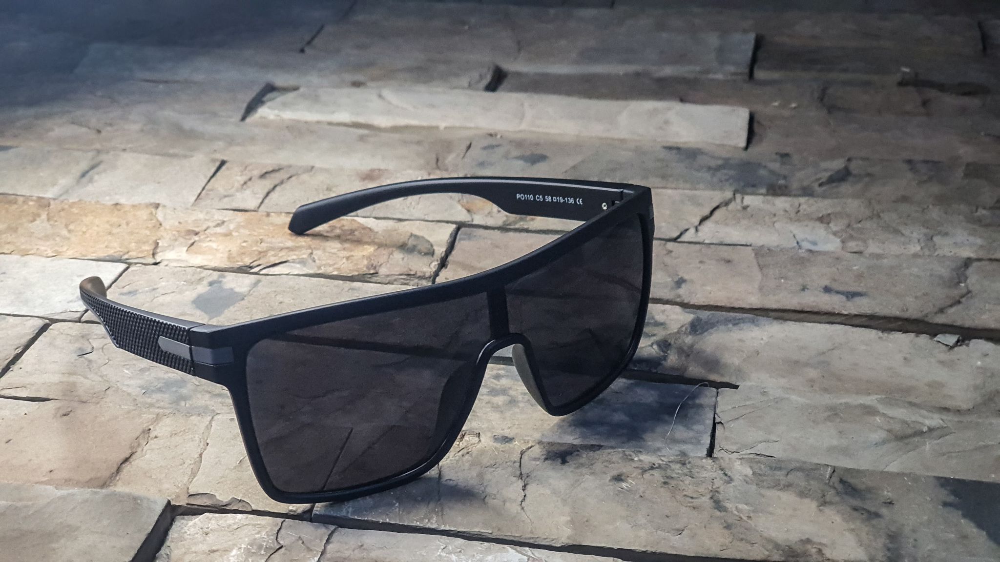 Black Silver Stripe Polarized _0