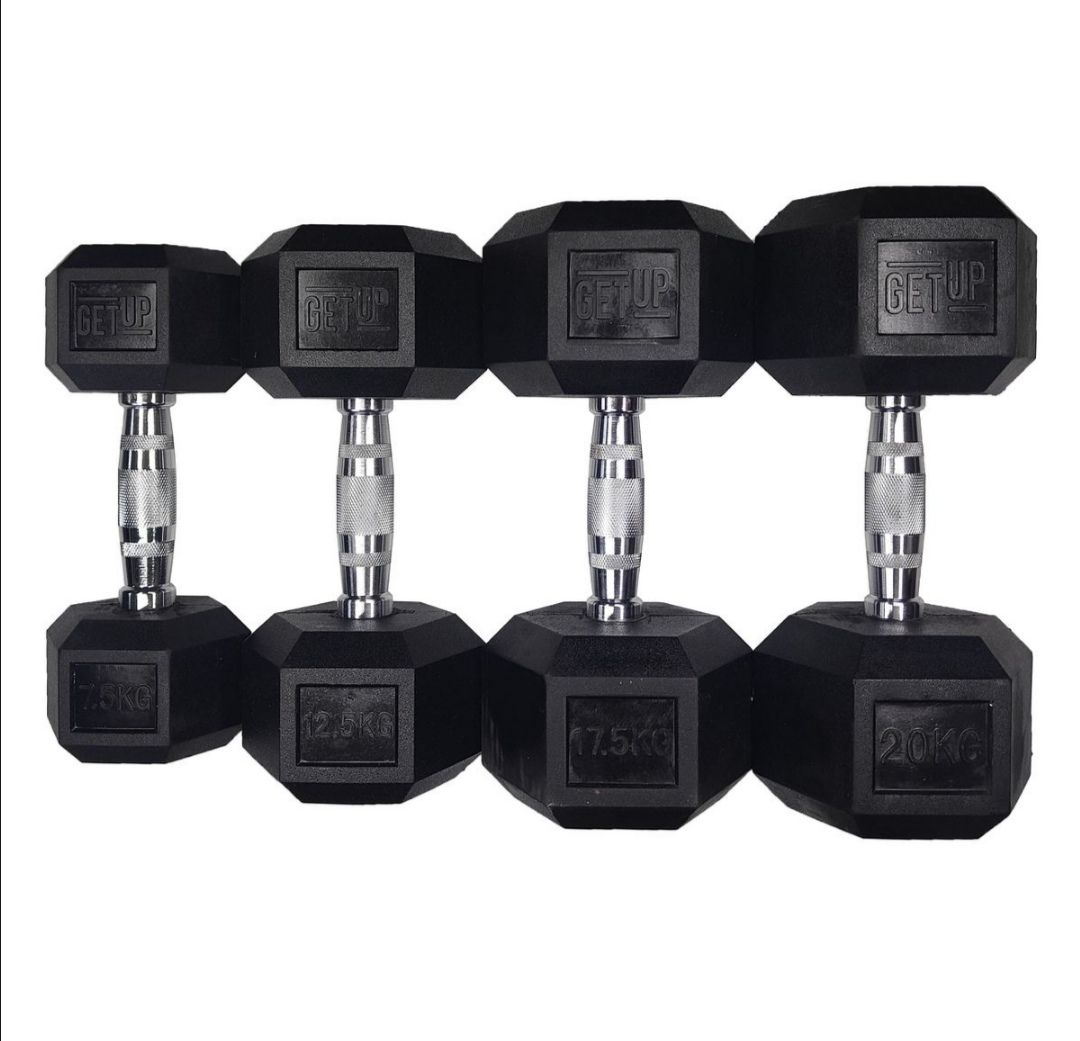 GetUp Rubber Hex Dumbbell - Various Weights_1