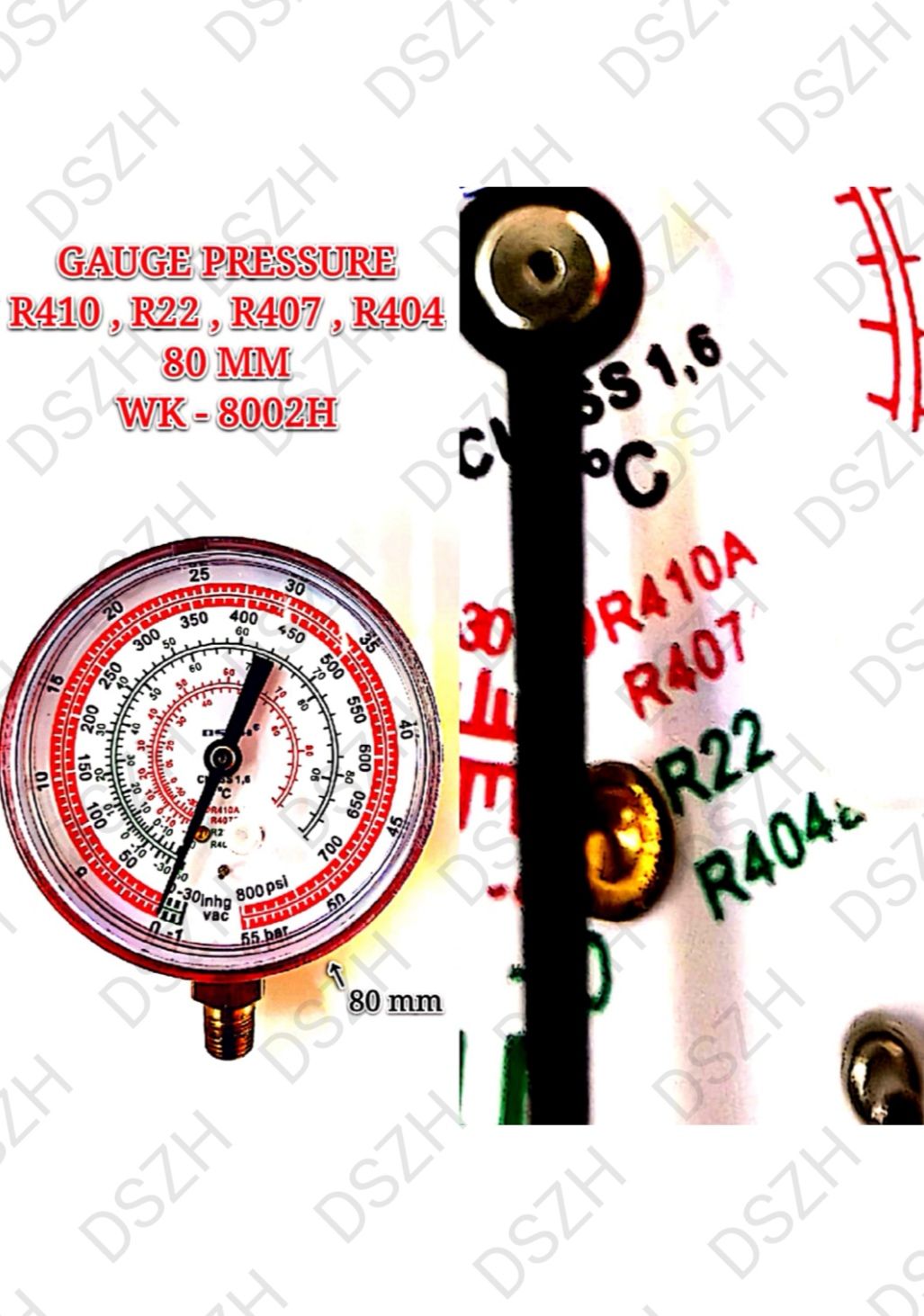 GAUGE PRESSURE - R410, R22, R407, R404 ~ 80MM - WK-8002H_0