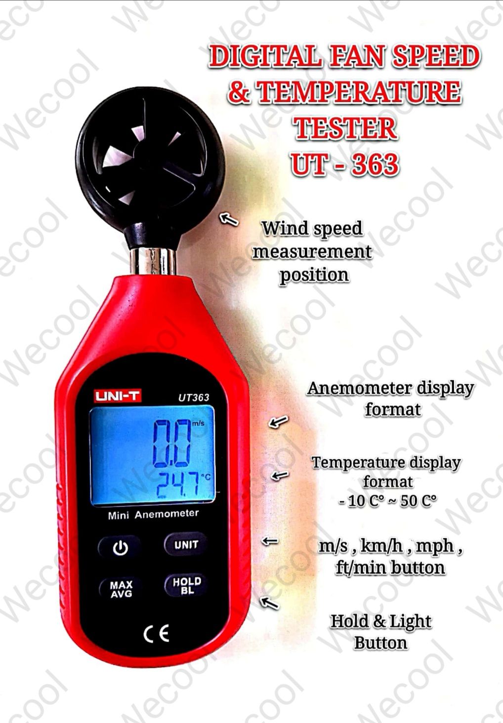 DIGITAL FAN SPEED & TEMPERATURE TESTER UT - 363_0