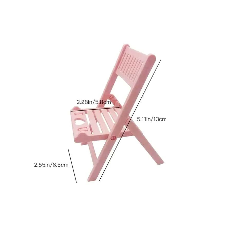 Chair Design Desktop Foldable Phone Holder - Pink_2