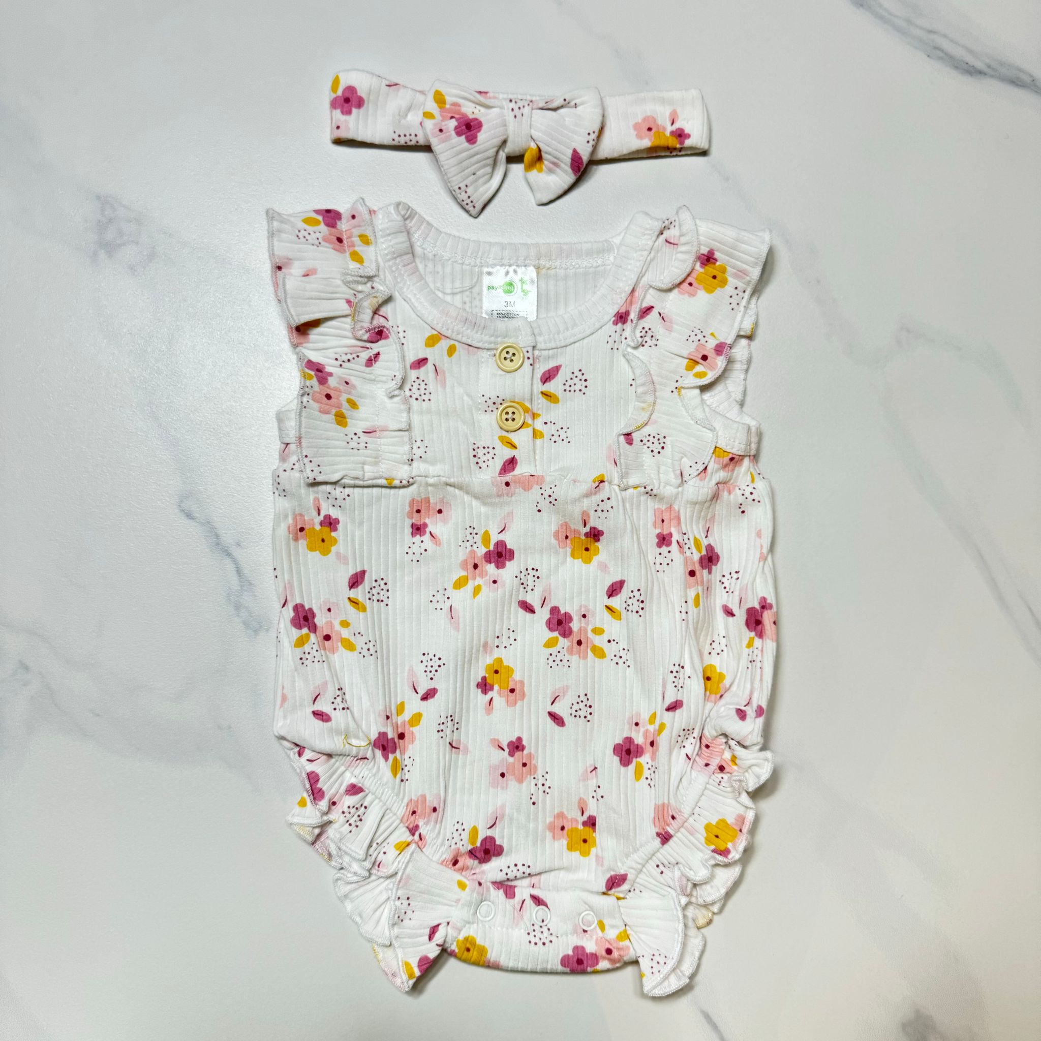 Flower 2-Piece Sleeveless Bodysuit (3M~12M)_0