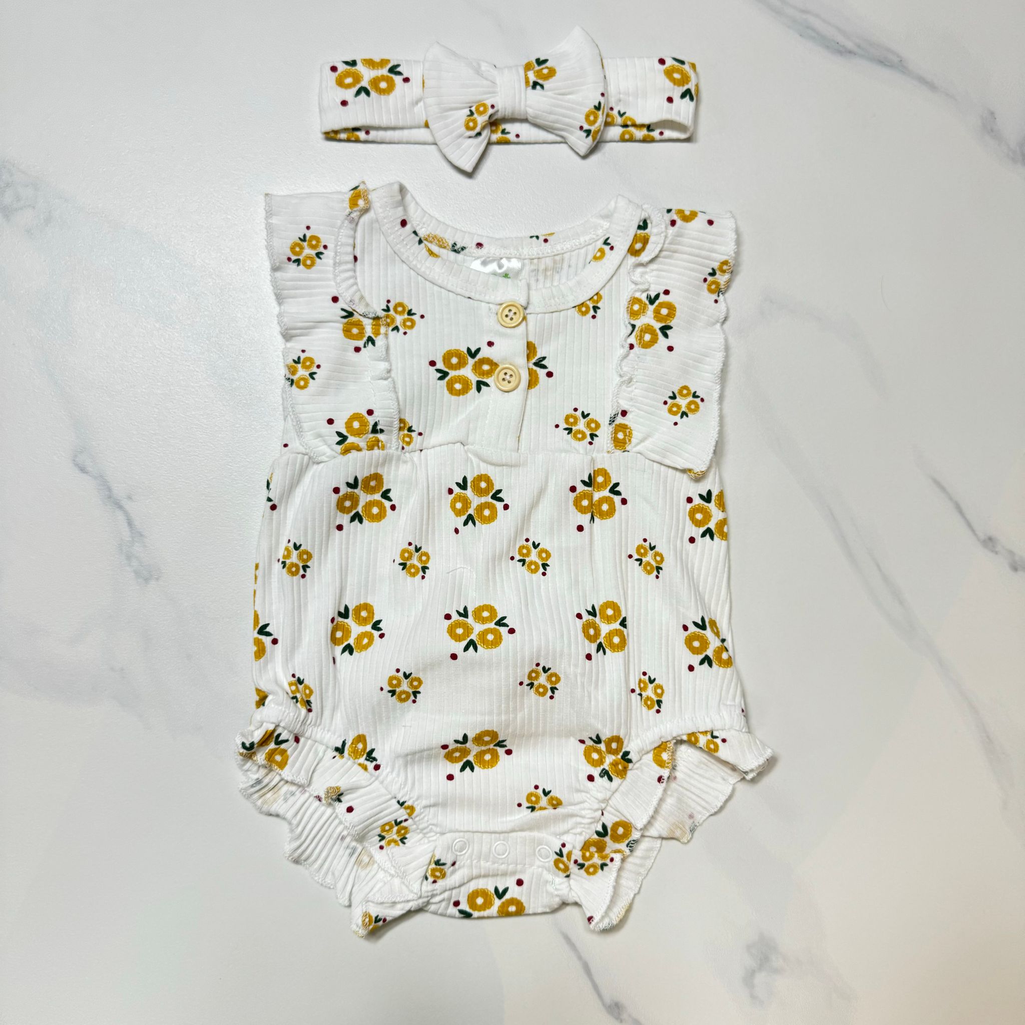 Sunflower 2-Piece Sleeveless Bodysuit (3M~12M)_0